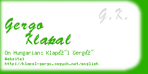 gergo klapal business card